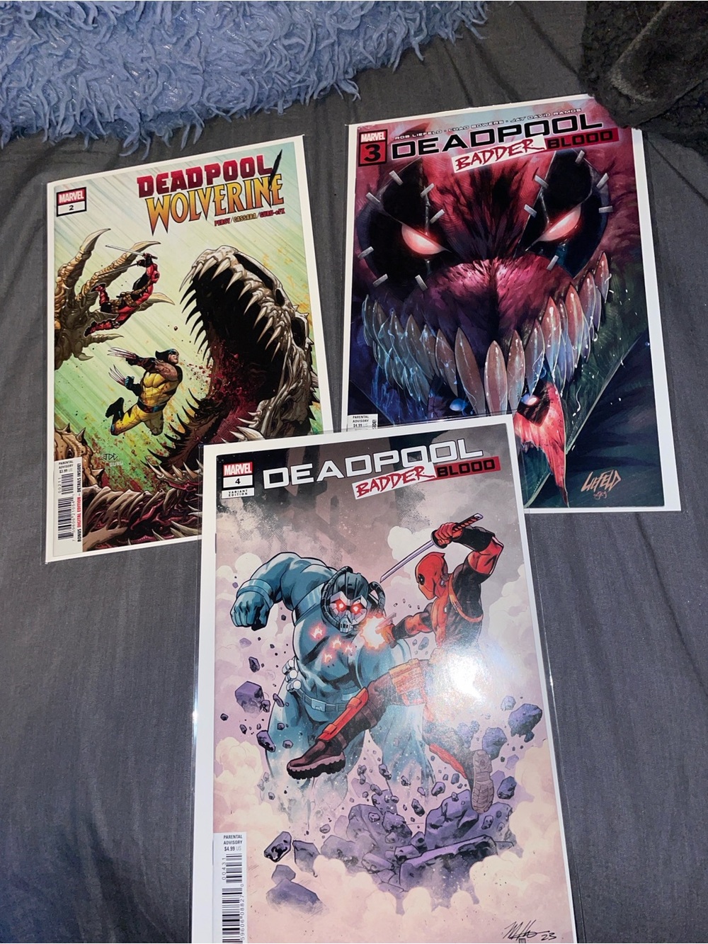 Marvel Deadpool Comic Set - Red, Black & Blue Covers